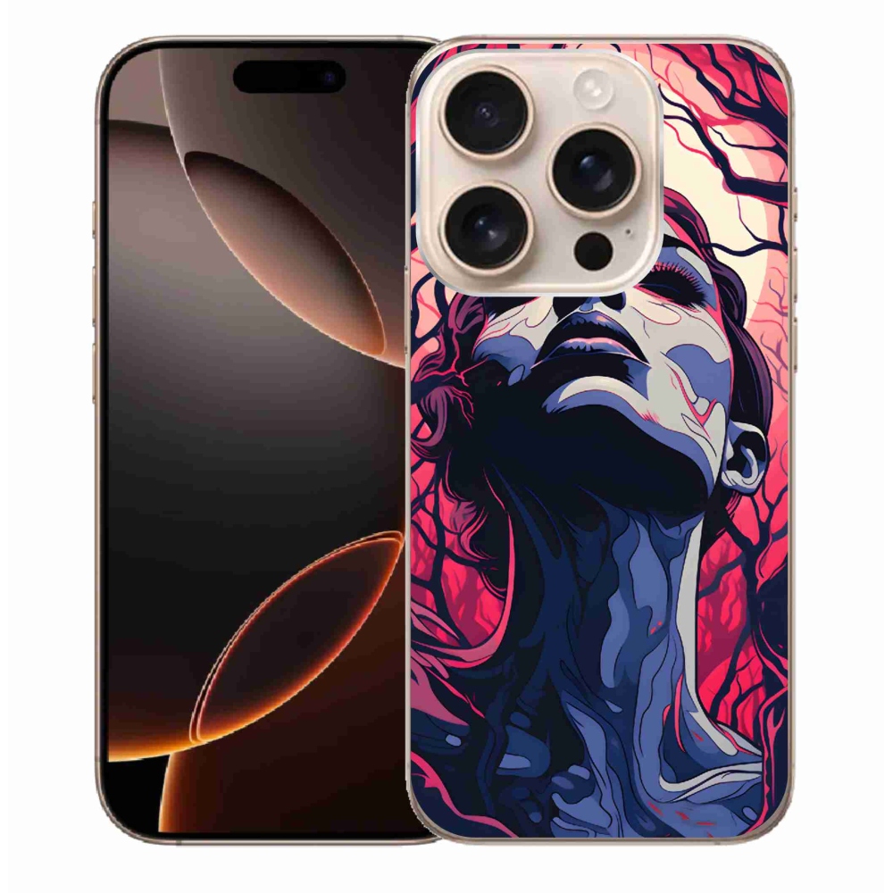 Gelový kryt mmCase na iPhone 16 Pro Max - abstraktní obličej