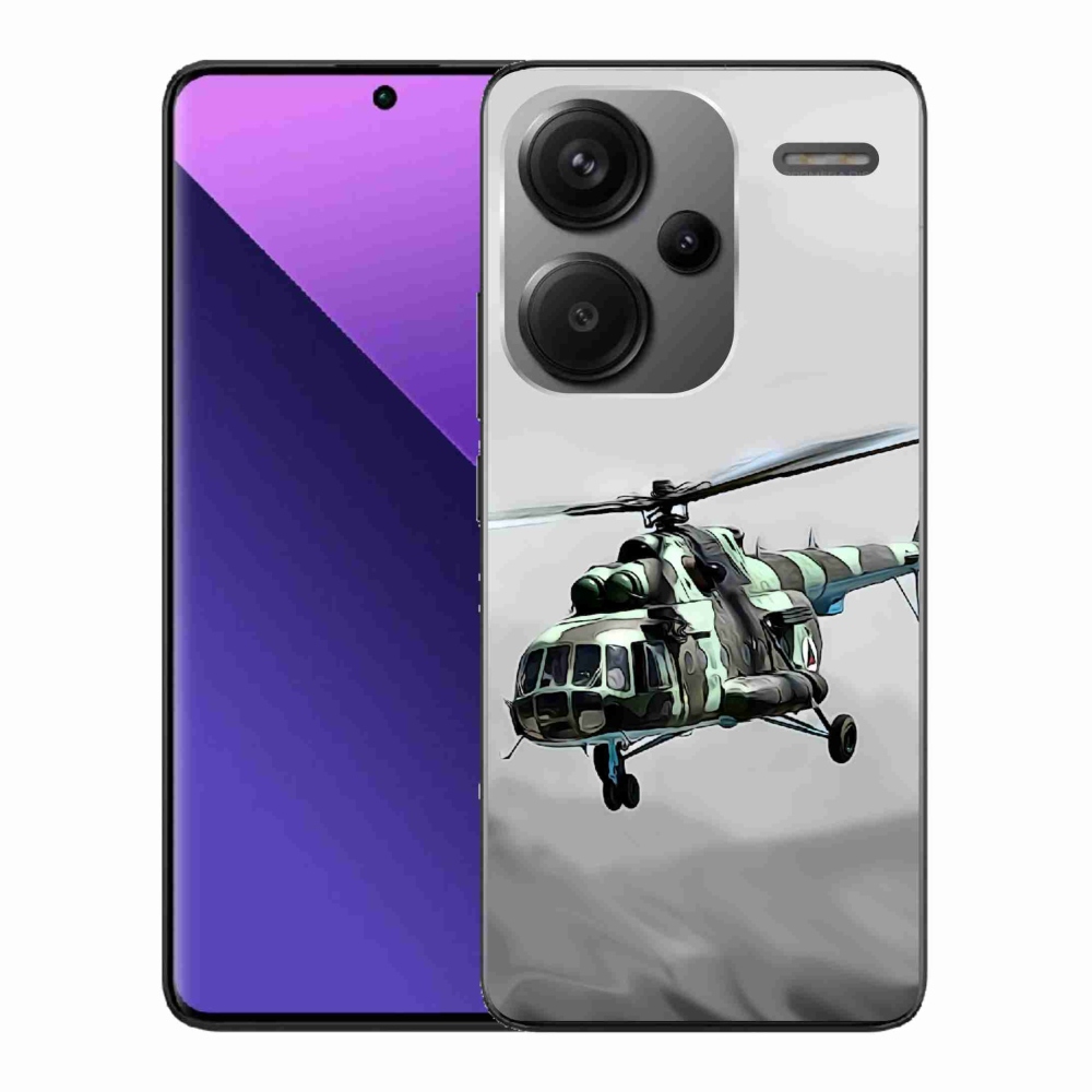 Gelový kryt mmCase na Xiaomi Redmi Note 13 Pro+ 5G - vojenský vrtulník