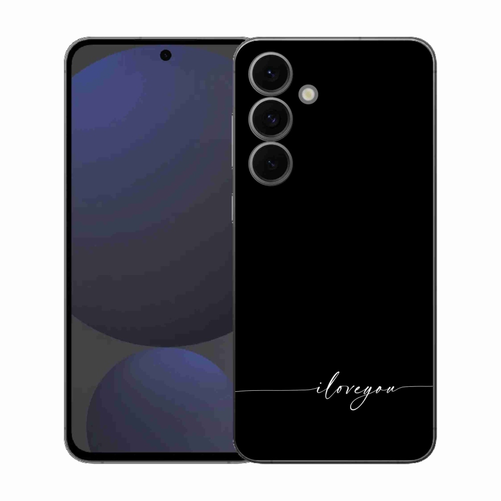 Gelový kryt mmCase na Samsung Galaxy S25 FE - I love you černé pozadí