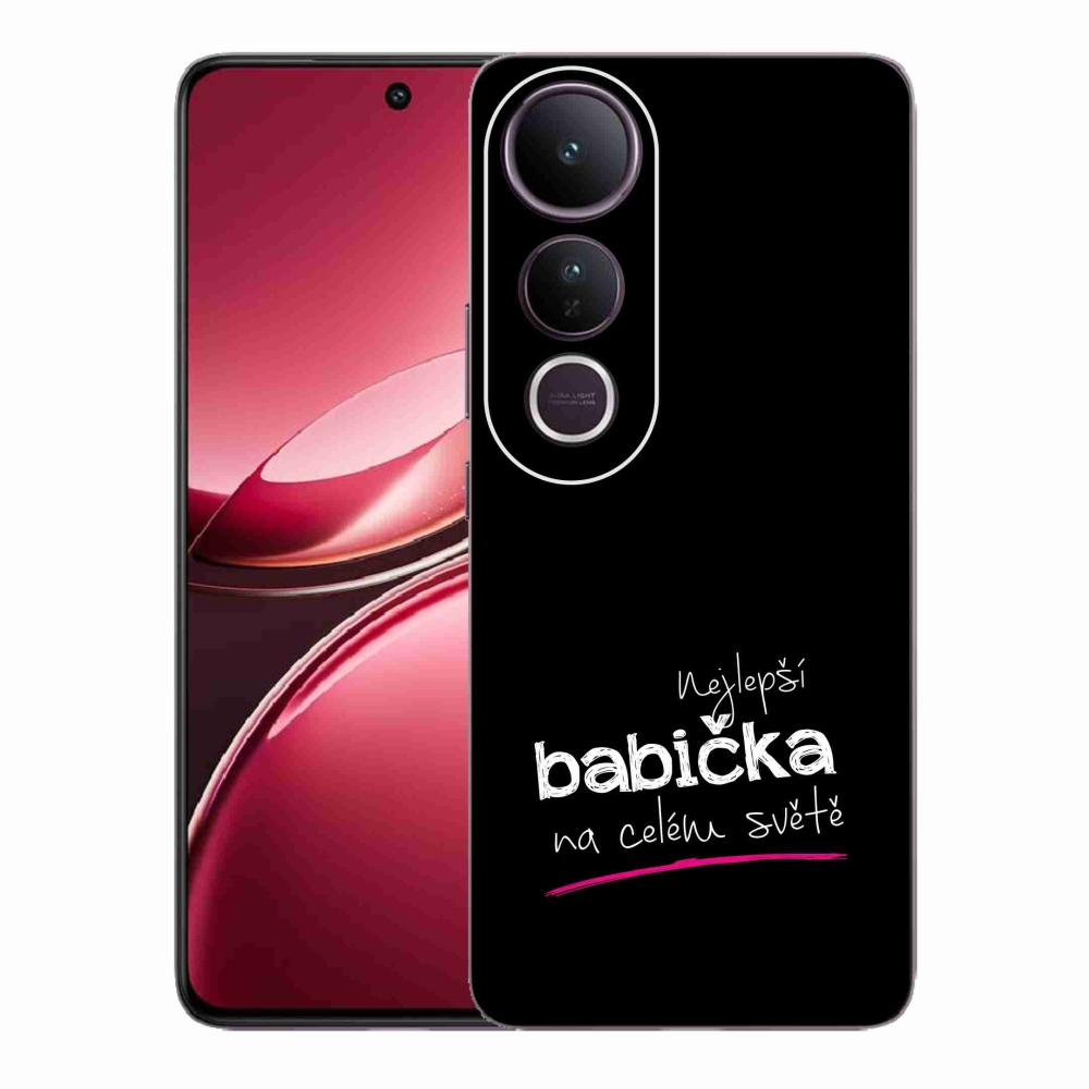 Gelový kryt mmCase na Vivo V50 Lite 4G/5G - nejlepší babička 4 černé pozadí