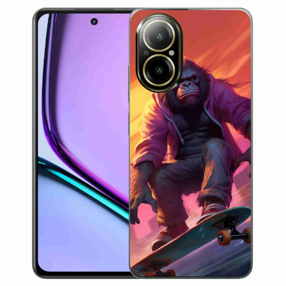 Gelový kryt mmCase na Realme C67 - gorila na skateboardu