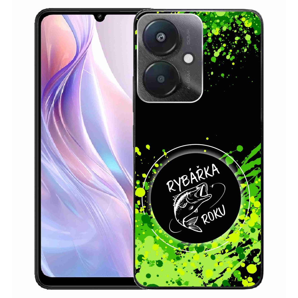 Gelový kryt mmCase na Xiaomi Redmi 13C 5G  - rybářka roku černé pozadí
