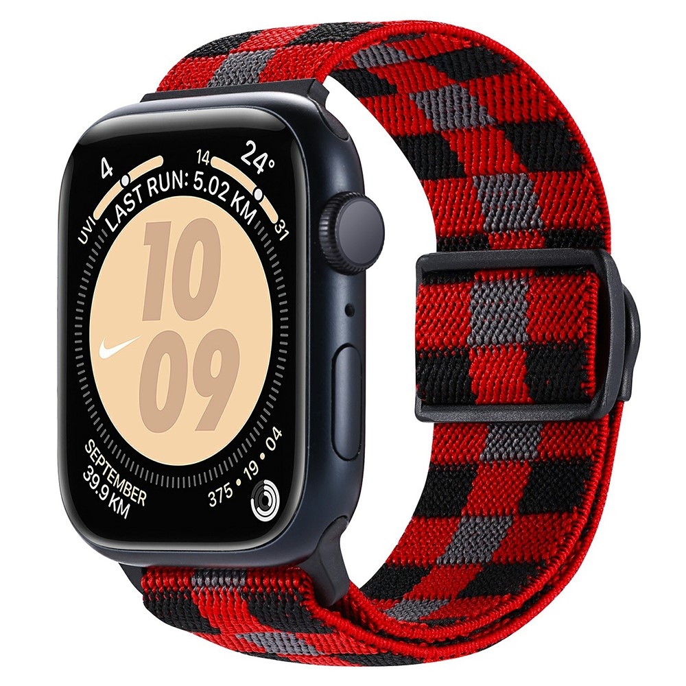 Gradient nylonový řemínek na Apple Watch Ultra/Ultra 2 49mm/SE/SE 2022/2023 44mm/9/8/7 45mm/6/5/4 44mm/3/2/1 42 mm - červené kostičky