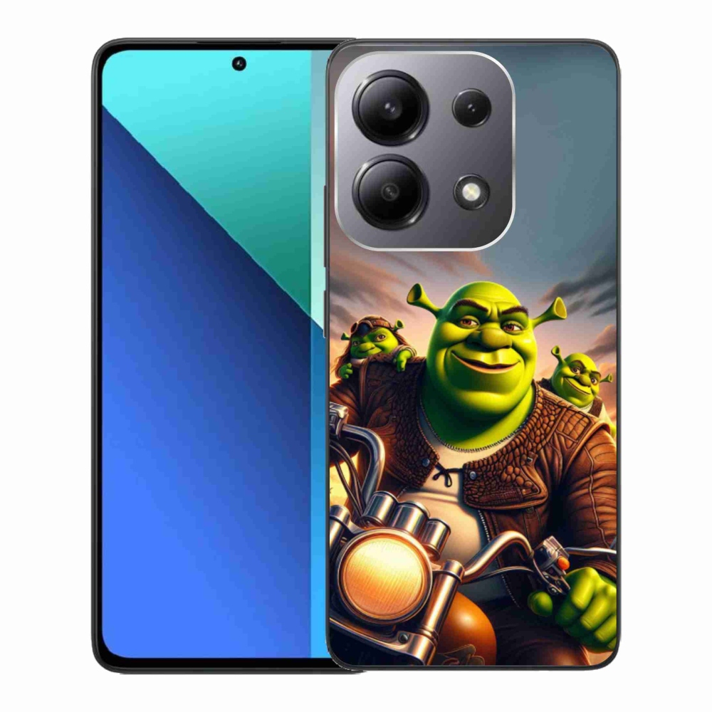 Gelový kryt mmCase na Xiaomi Redmi Note 13 - shrek na motorce