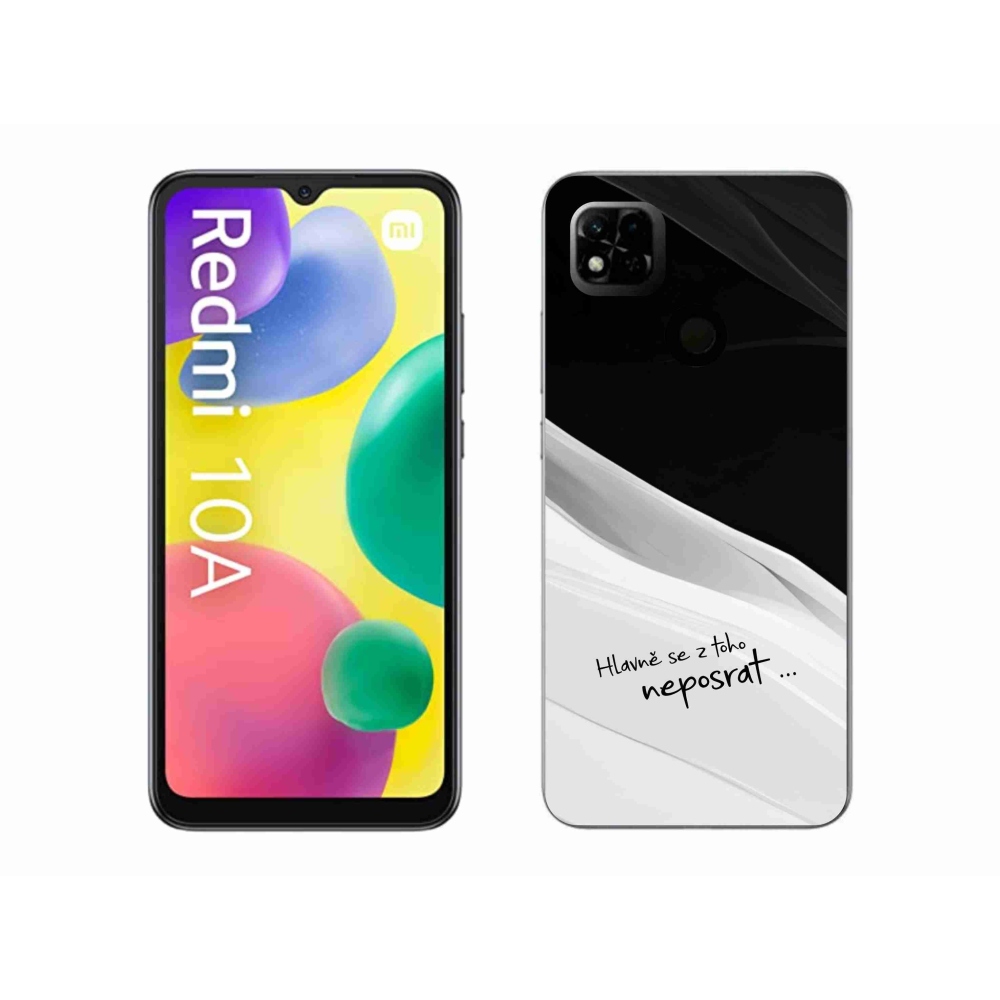 Gelový kryt mmCase na Xiaomi Redmi 10A - vtipný text 13 bíločerné pozadí