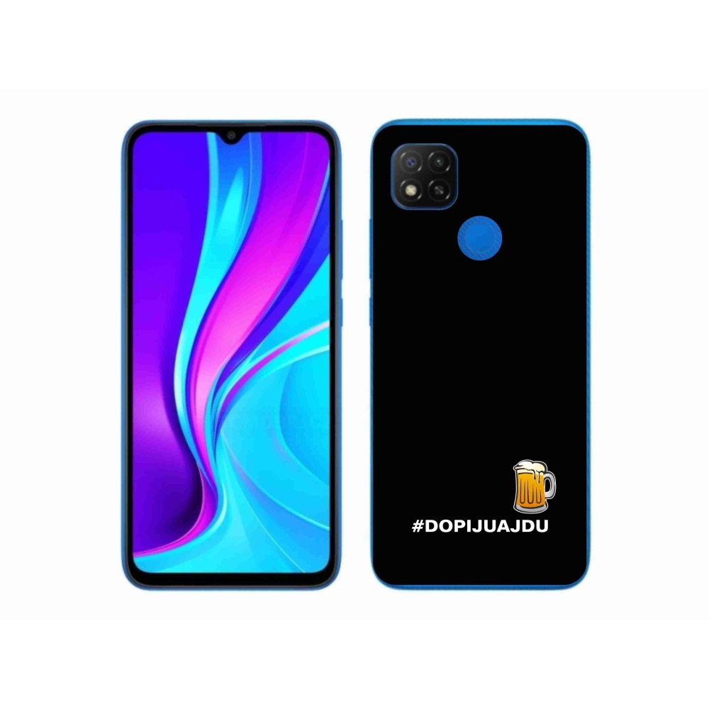 Gelový kryt mmCase na Xiaomi Redmi 9C - pivní motiv 1 černé pozadí