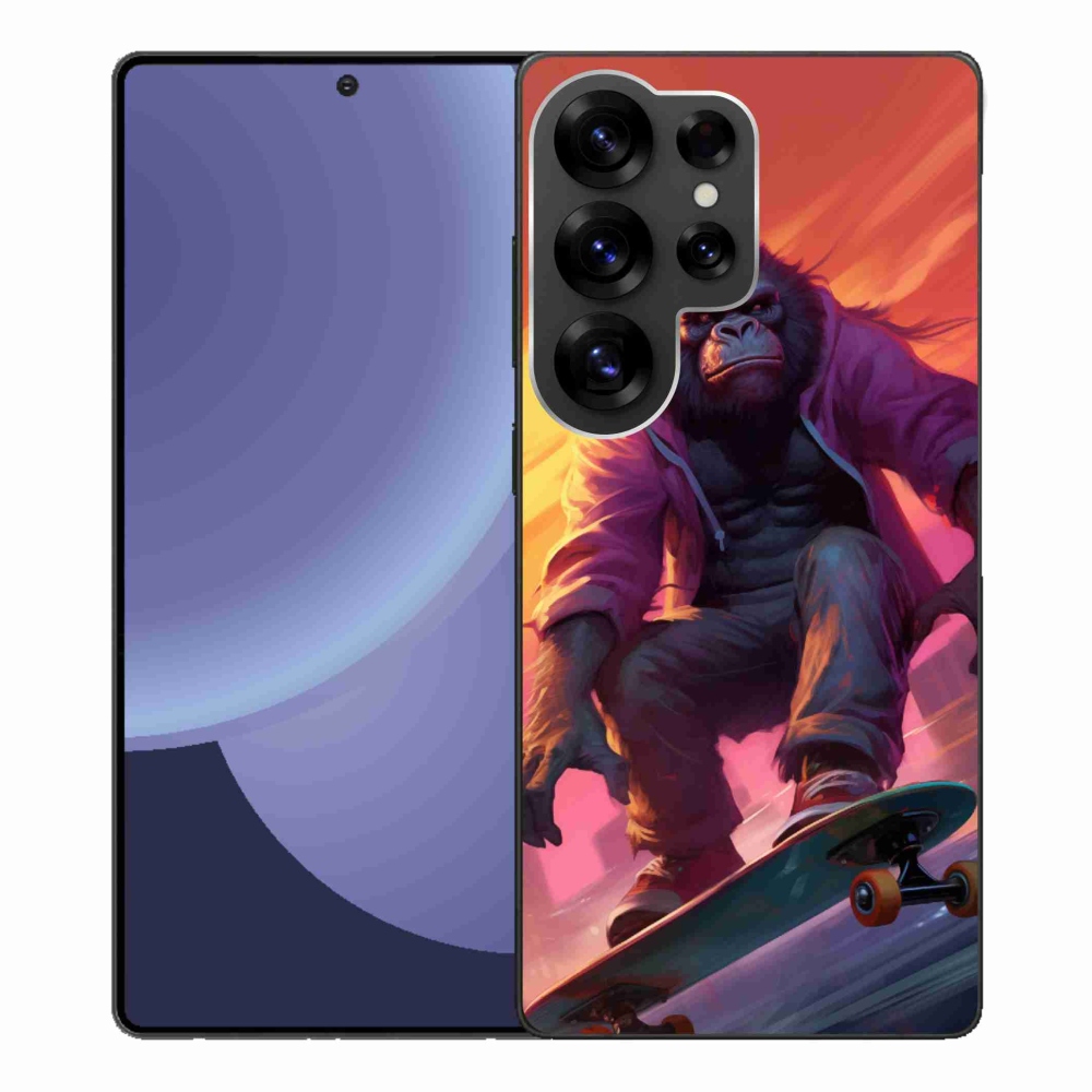 Gelový kryt mmCase na Samsung Galaxy S25 Ultra - gorila na skateboardu