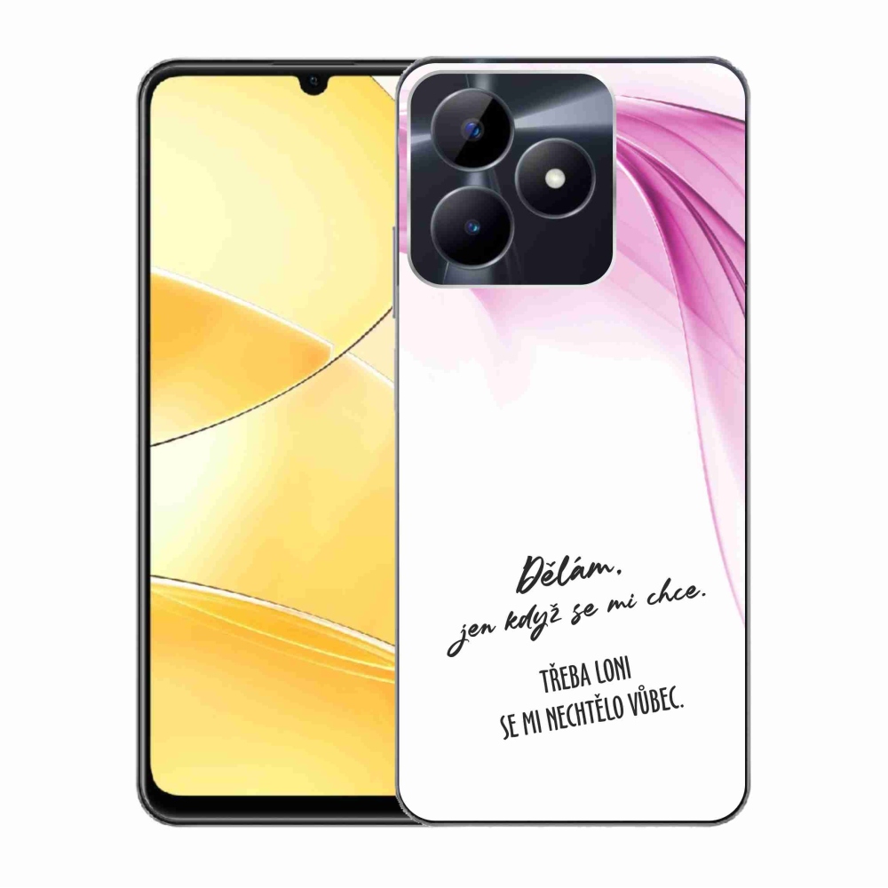 Gelový kryt mmCase na Realme C51/C53 - vtipný text 12 bílé pozadí