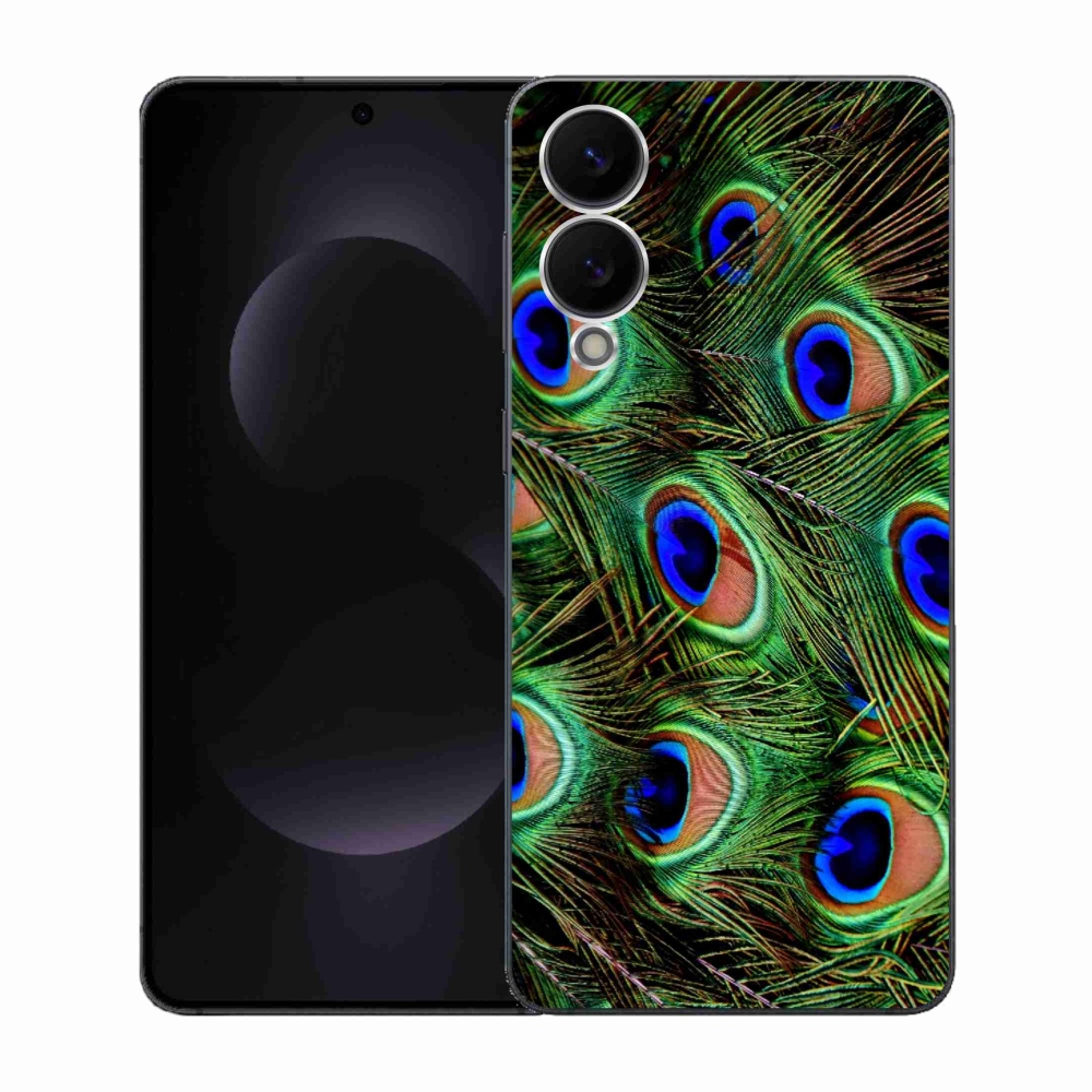 Gelový kryt mmCase na Samsung Galaxy S25 Edge - paví peří