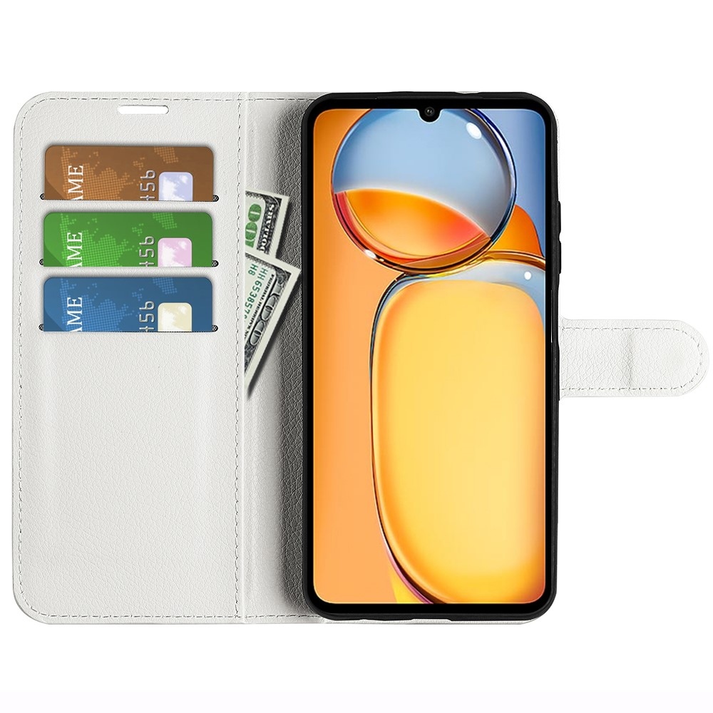 Litchi knížkové pouzdro na Xiaomi Poco C65/Redmi 13C - bílé