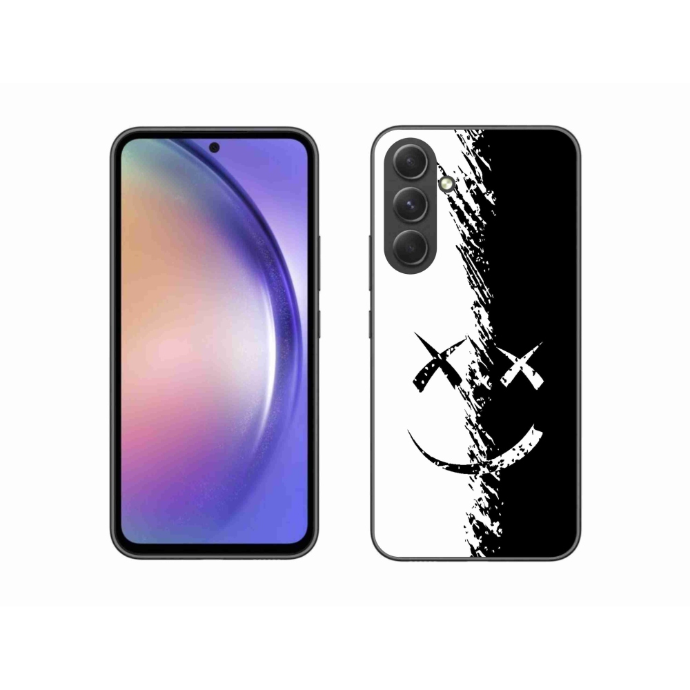 Gelový kryt mmCase na Samsung Galaxy A54 5G - černobílý smajlík