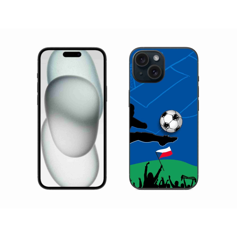 Gelový kryt mmCase na iPhone 15 - fanoušci fotbalu