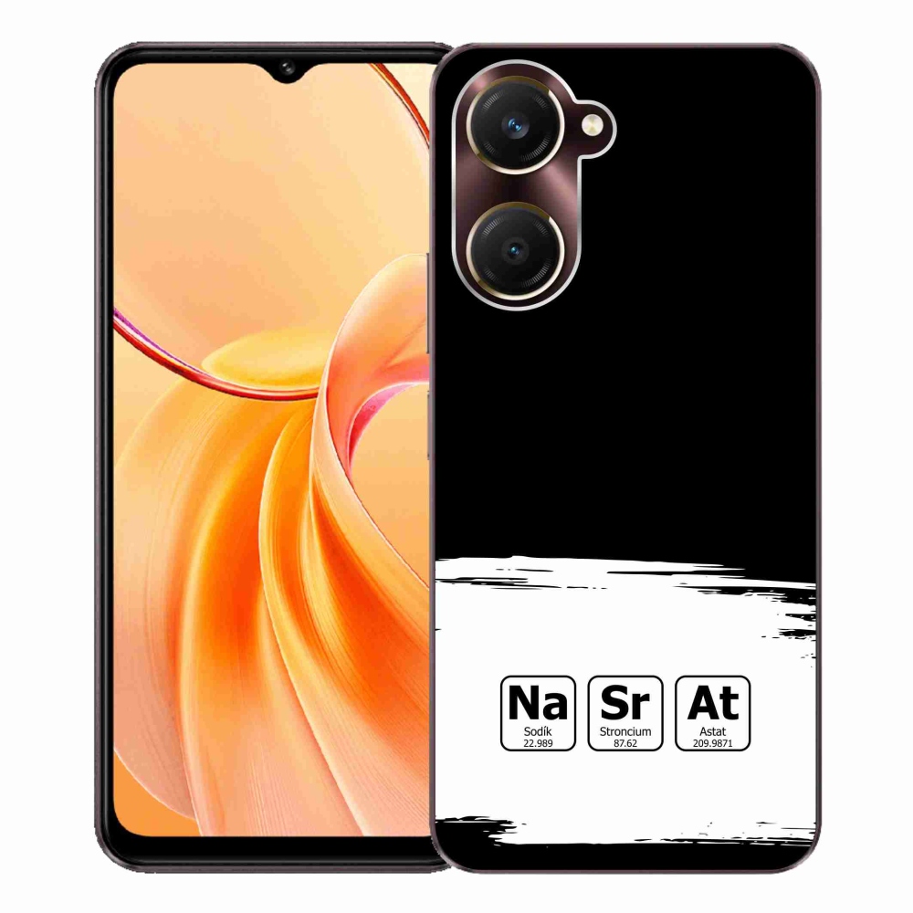Gelový kryt mmCase na Vivo Y28s 5G - chemické prvky bíločerné pozadí