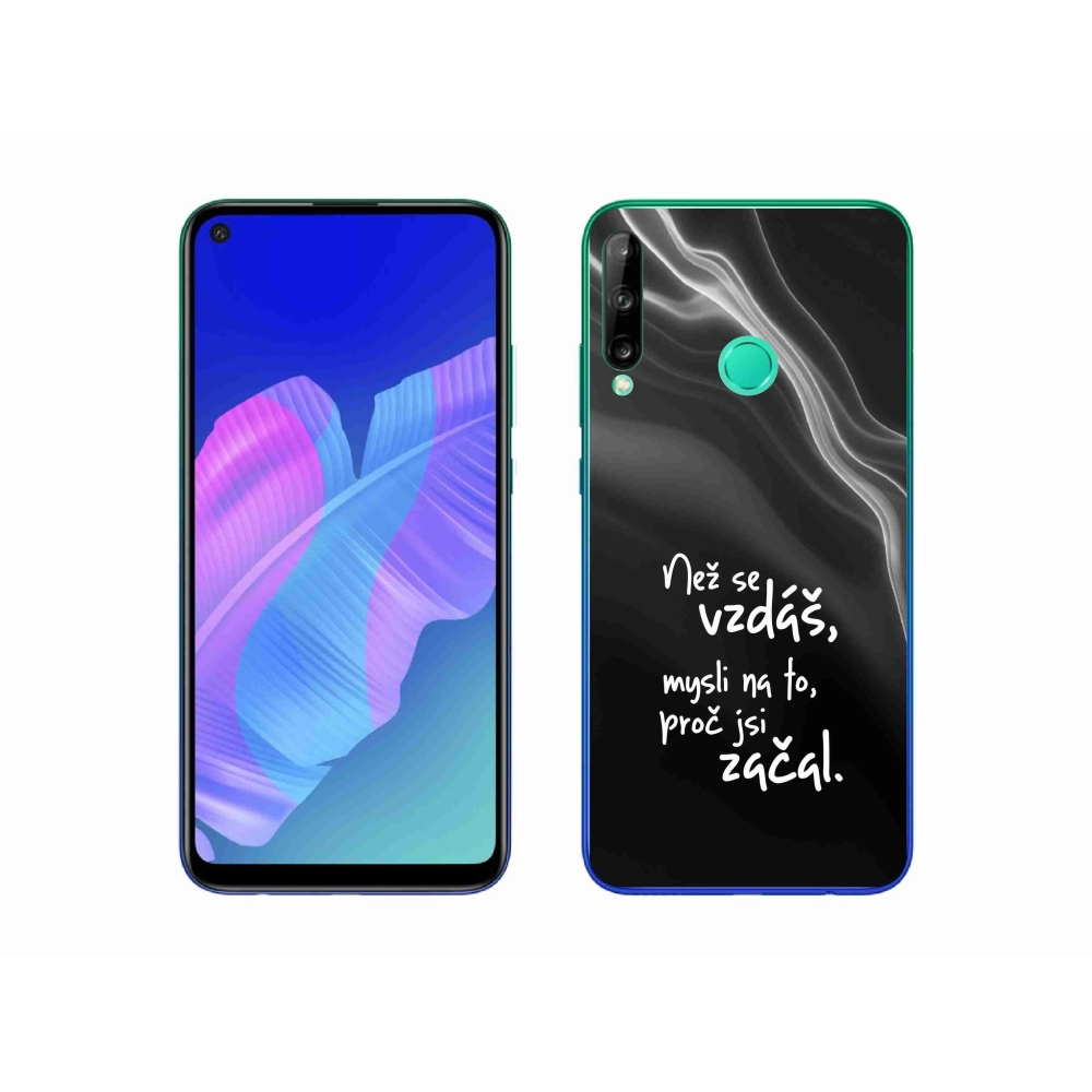 Gelový kryt mmCase na Huawei P40 Lite E - citát 2 černé pozadí