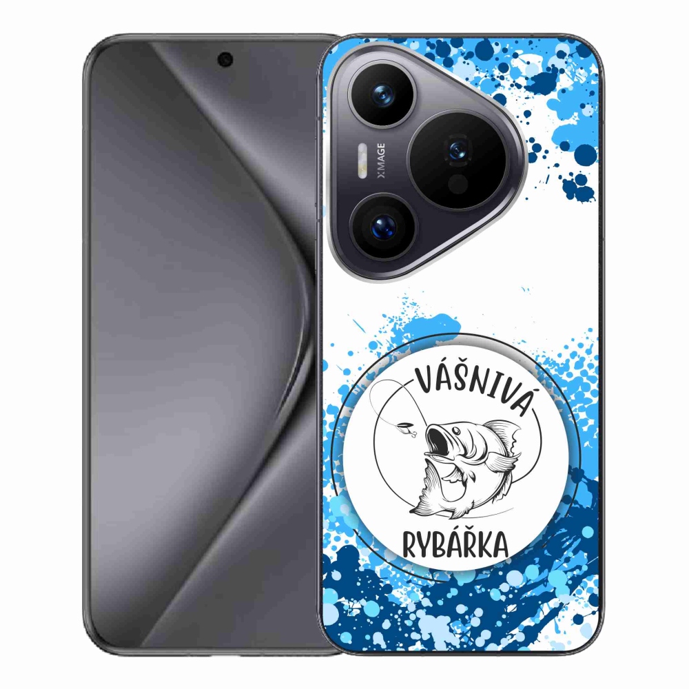 Gelový kryt mmCase na Huawei Pura 70 Pro - vášnivá rybářka bílé pozadí