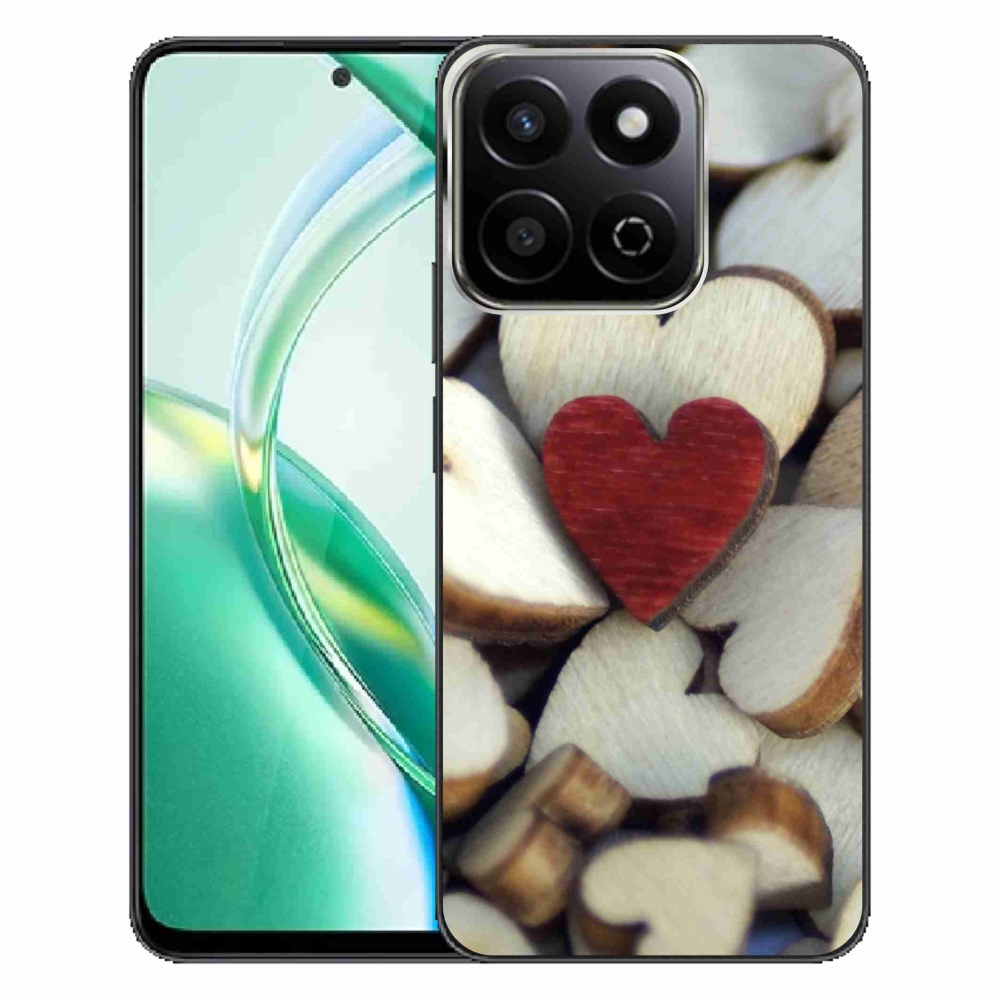 Gelový kryt mmCase na Honor 200 Smart 5G - gravírované červené srdce 