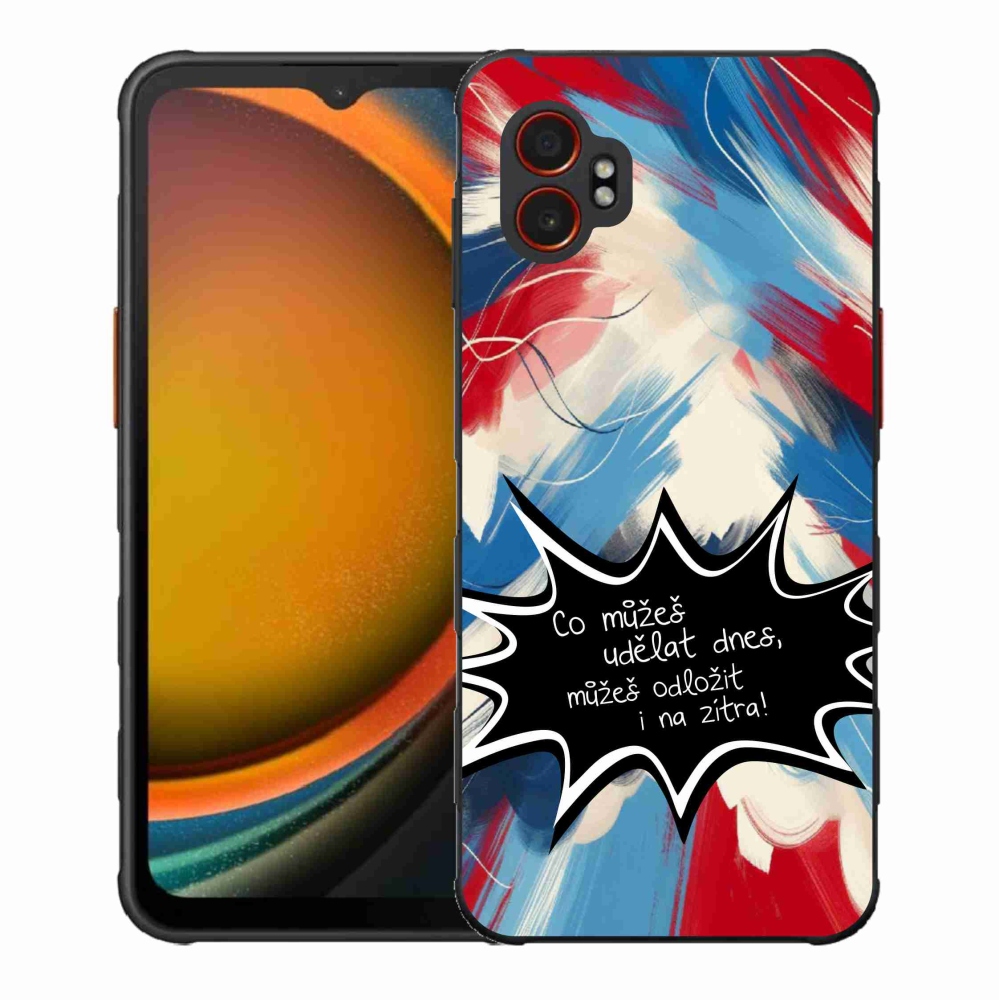 Gelový kryt mmCase na Samsung Galaxy Xcover 7 Pro - vtipný text 9 černé pozadí