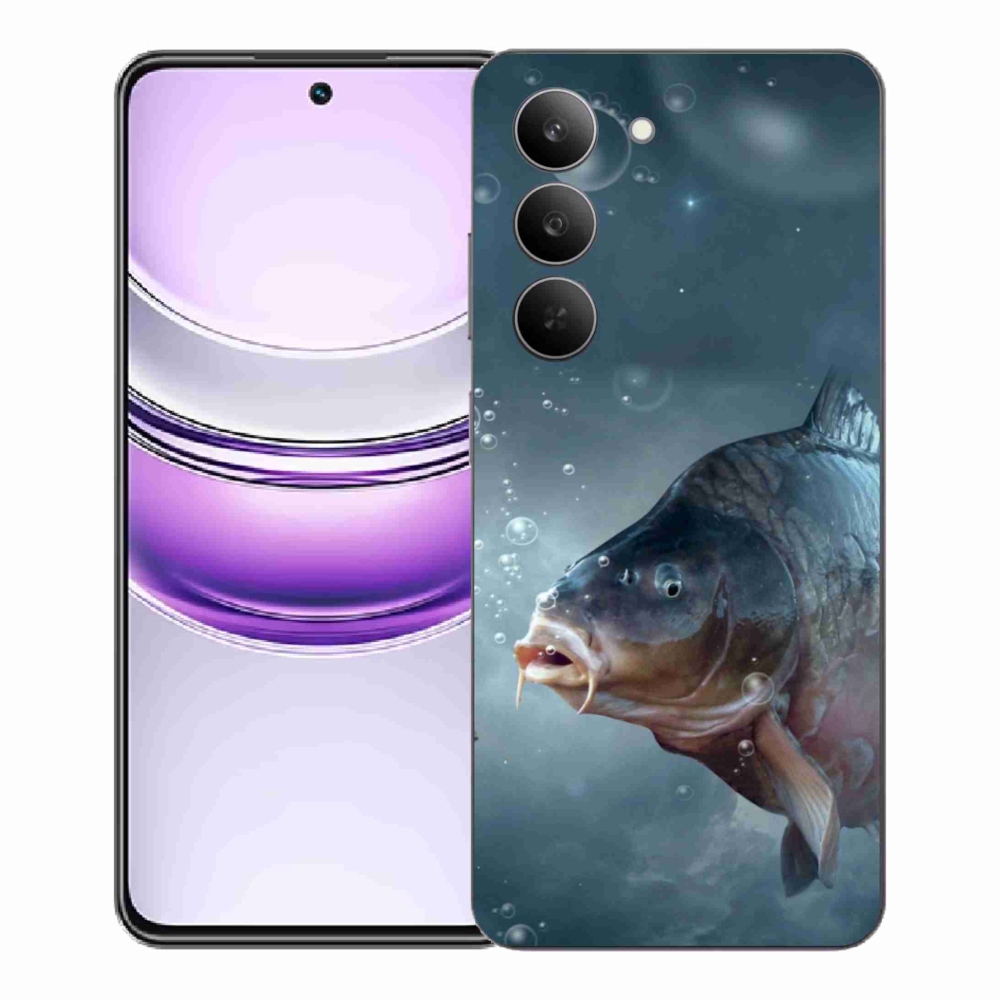 Gelový kryt mmCase na Realme 14x 5G - kapr a bublinky