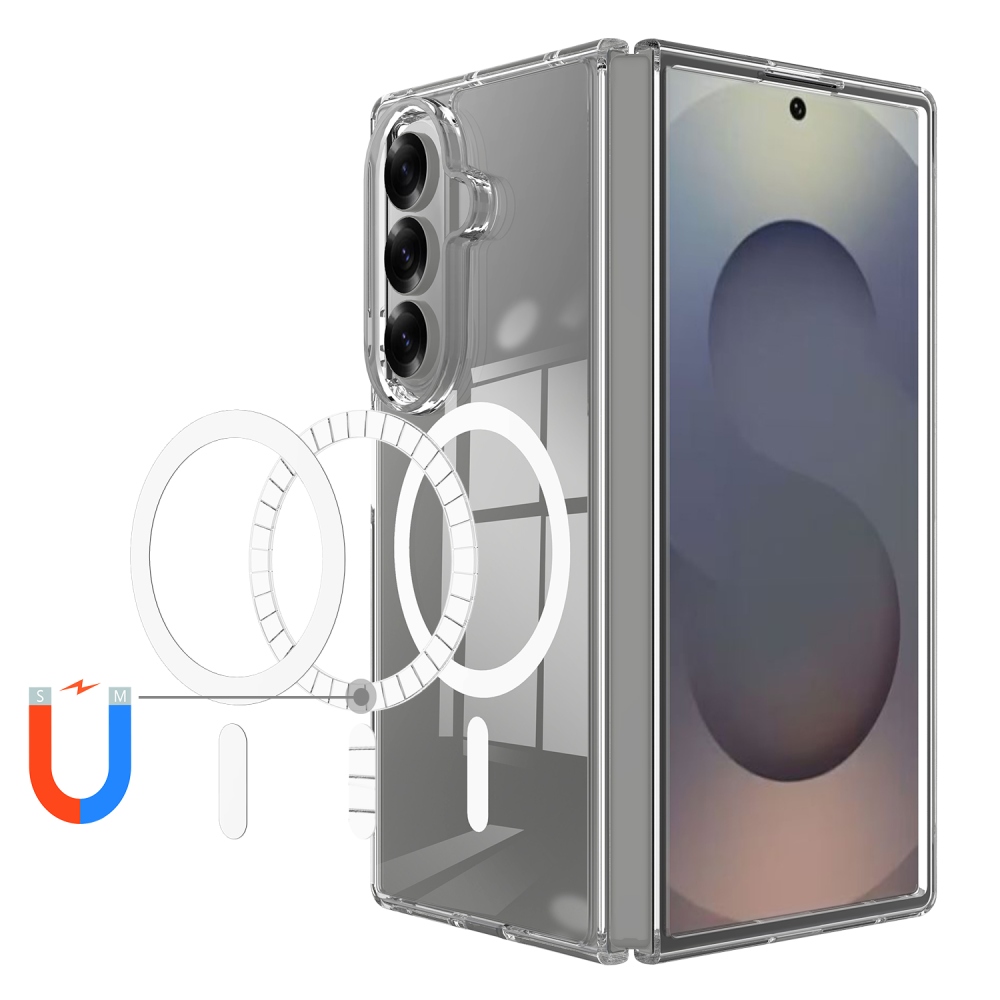 Acryle gelový obal s pevnými zády a MagSafe na Samsung Galaxy Z Fold7 5G - průhledný