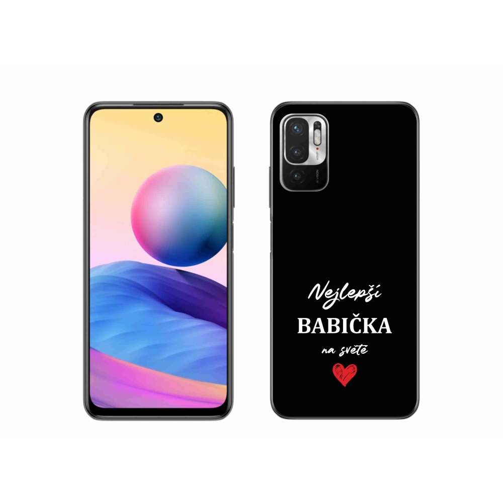 Gelový kryt mmCase na Xiaomi Redmi Note 10 5G - nejlepší babička 1 černé pozadí