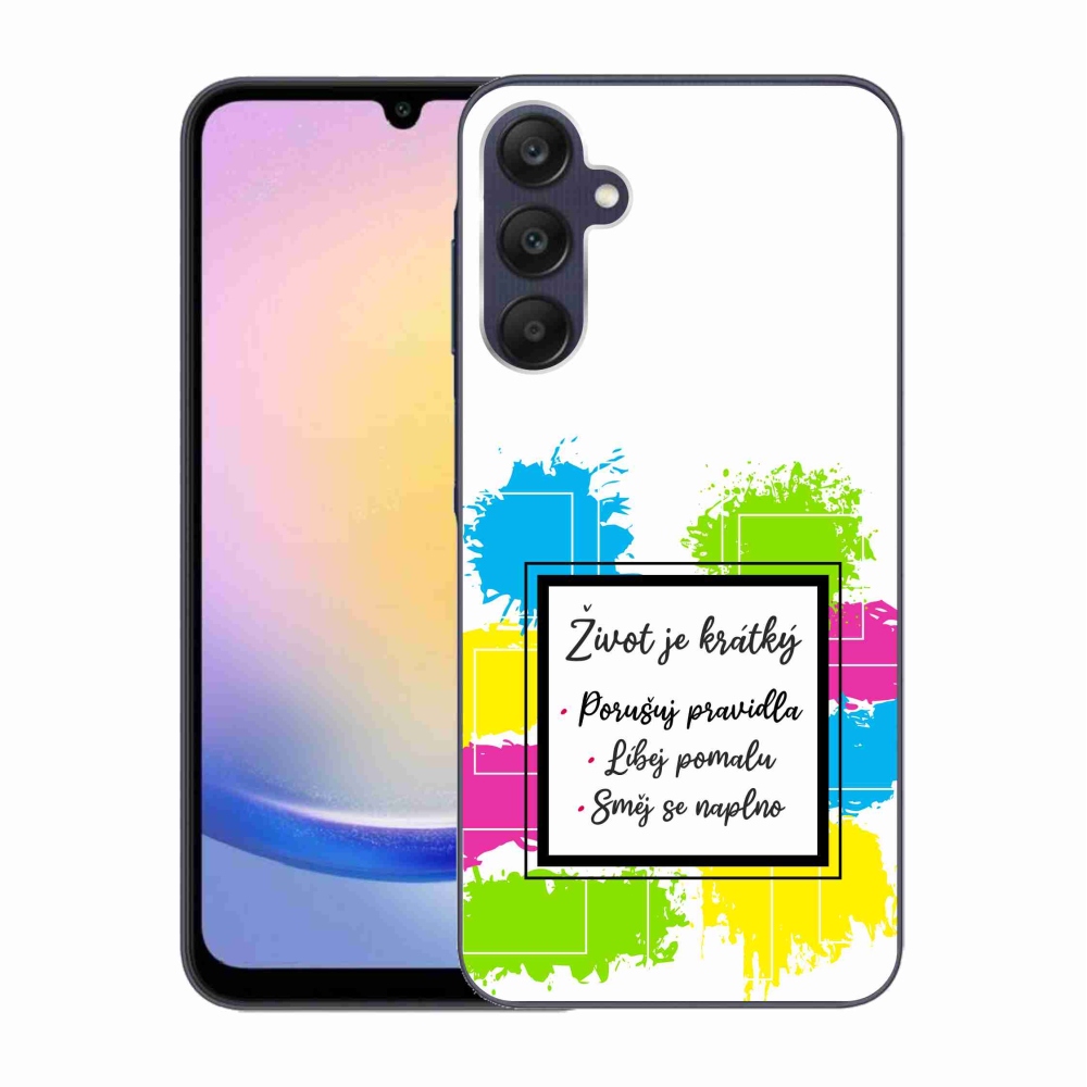 Gelový kryt mmCase na Samsung Galaxy A25 5G - citát 5 bílé pozadí