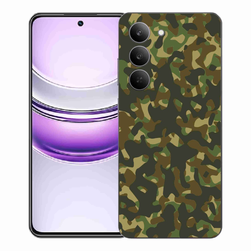 Gelový kryt mmCase na Realme 14x 5G - maskáčový vzor 1