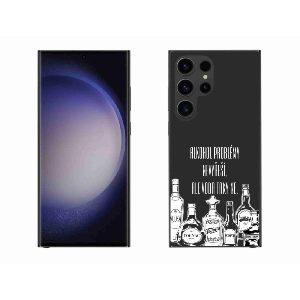 Gelový kryt mmCase na Samsung Galaxy S23 Ultra 5G - vtipný text černé pozadí