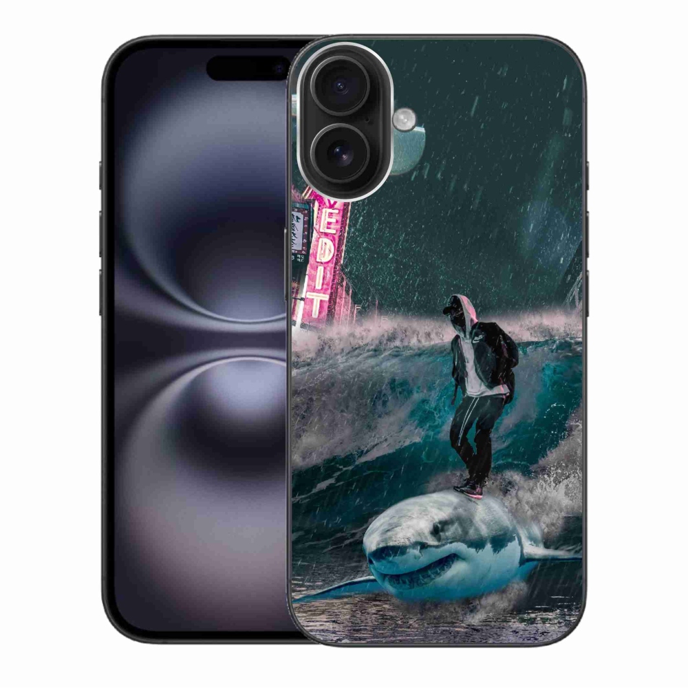 Gelový kryt mmCase na iPhone 16 Plus - žralok