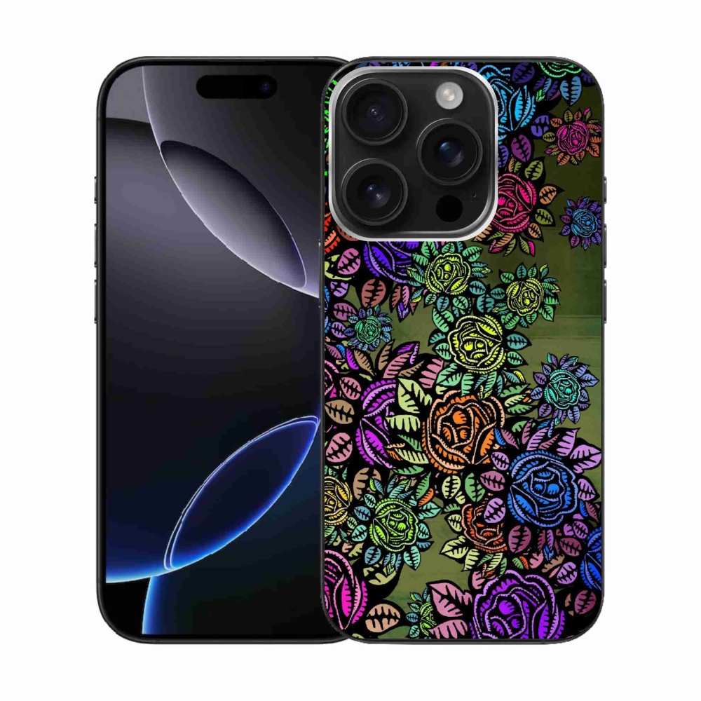 Gelový kryt mmCase na iPhone 16 Pro - květiny 6