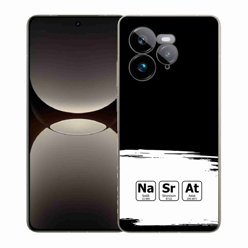Gelový kryt mmCase na Realme GT 7 Pro 5G - chemické prvky bíločerné pozadí