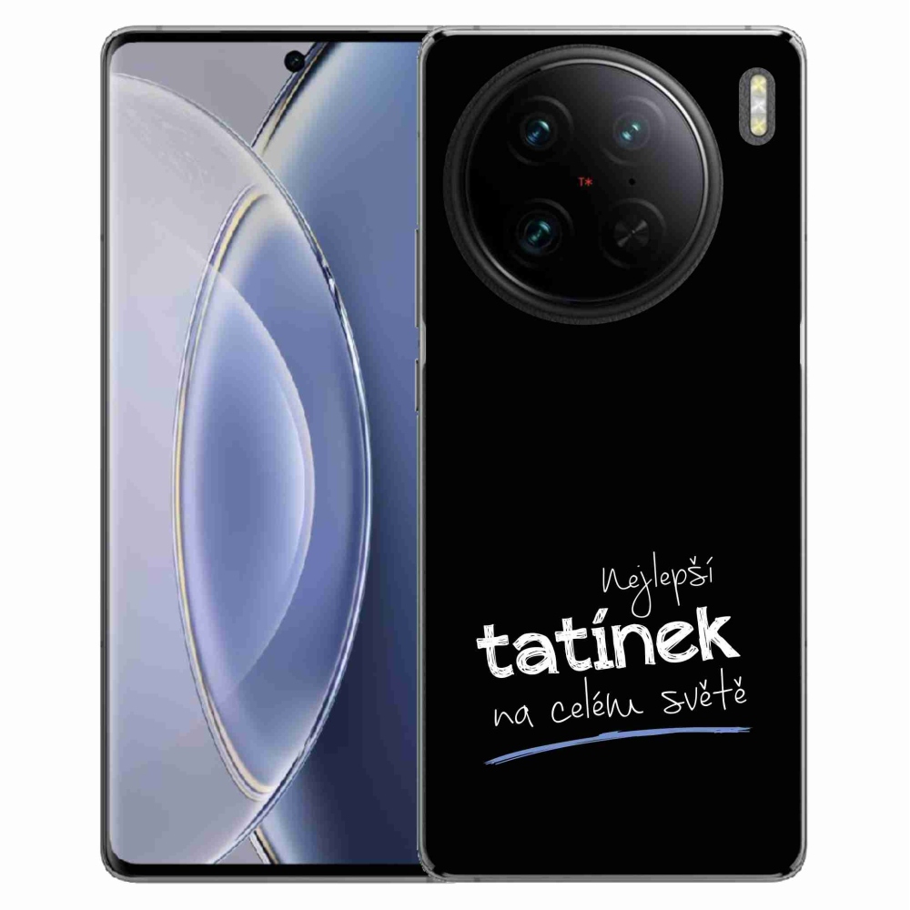 Gelový kryt mmCase na Vivo X90 Pro - nejlepší tatínek 4 černé pozadí