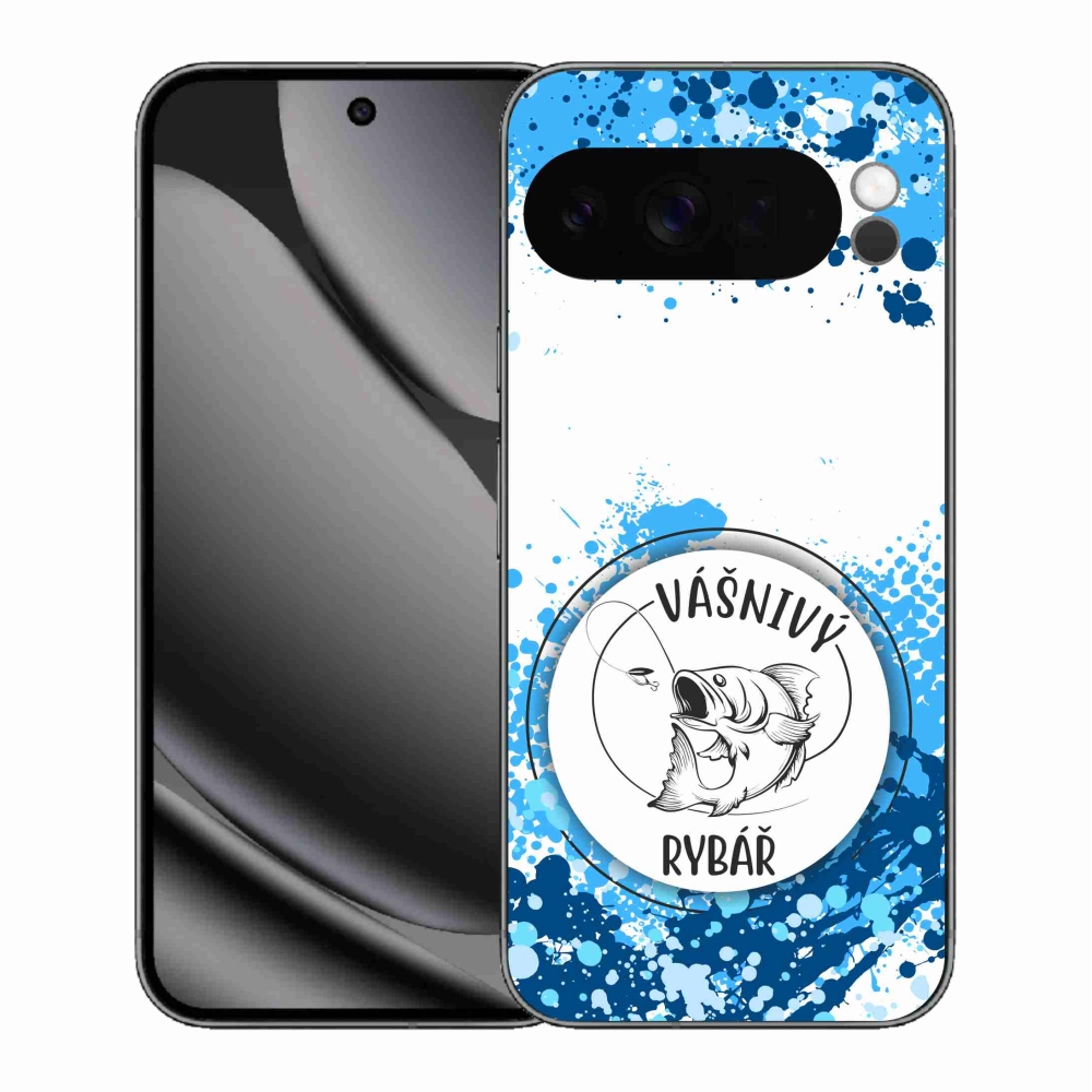 Gelový kryt mmCase na Google Pixel 10 Pro XL - vášnivý rybář bílé pozadí