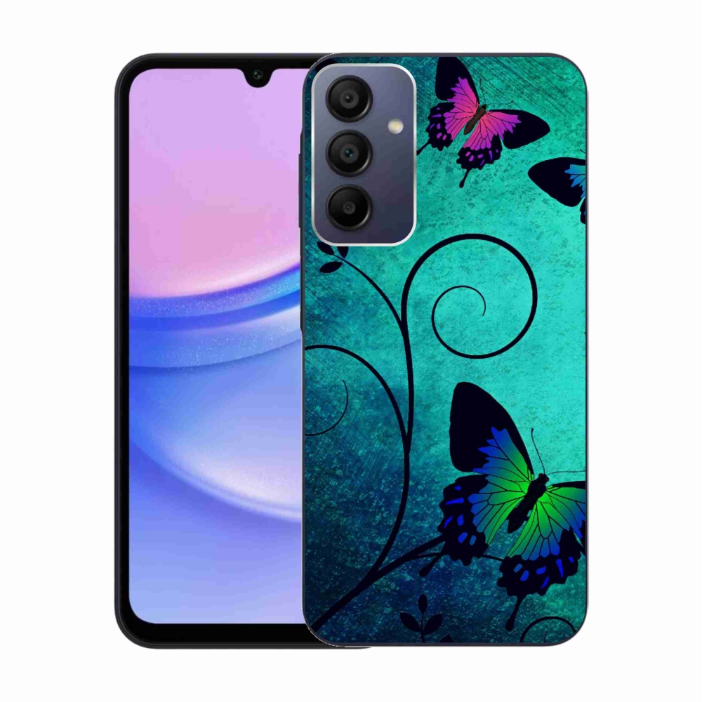 Gelový kryt mmCase na Samsung Galaxy A15 4G/5G - barevní motýli