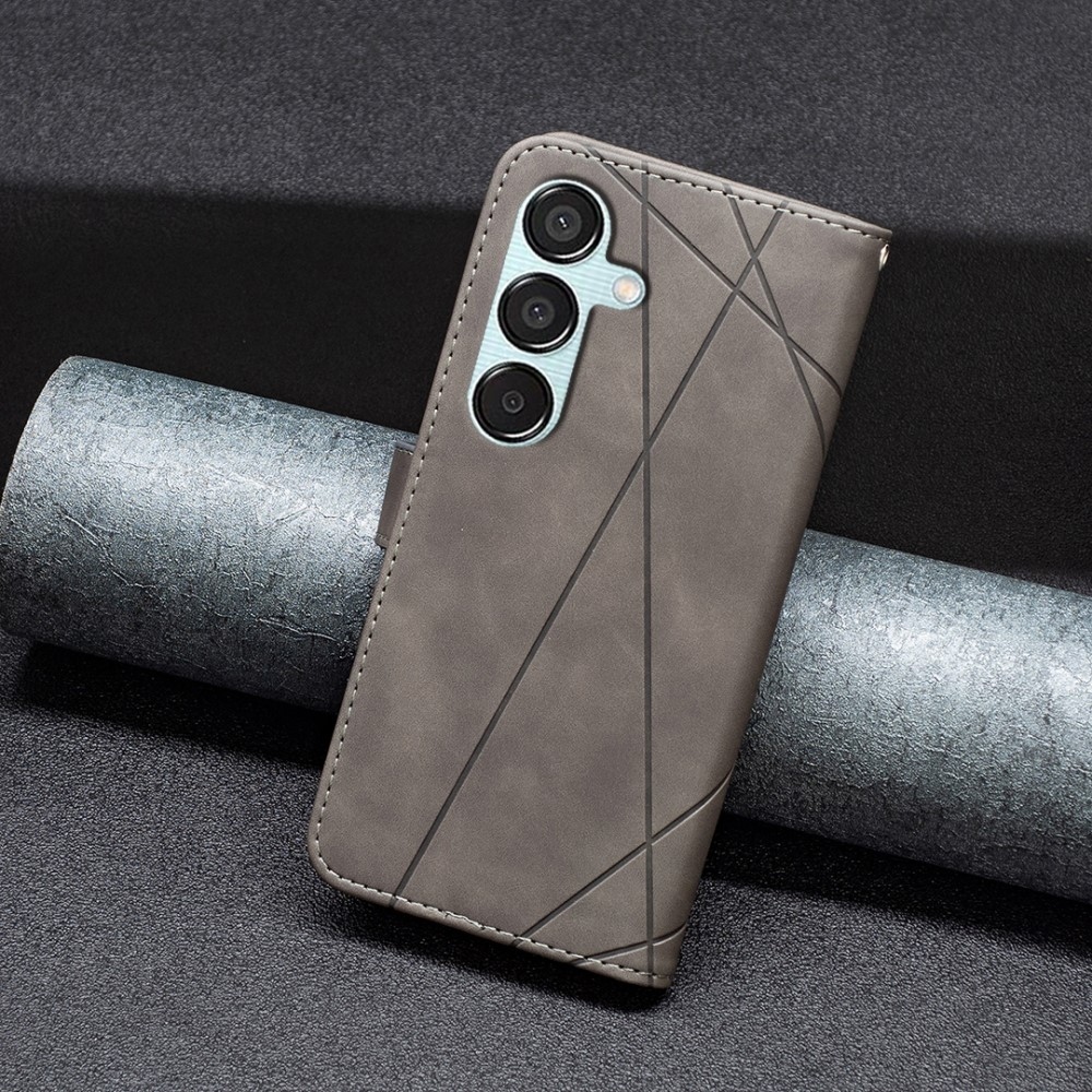 BINFEN knížkové pouzdro na Samsung Galaxy M15 5G - šedé
