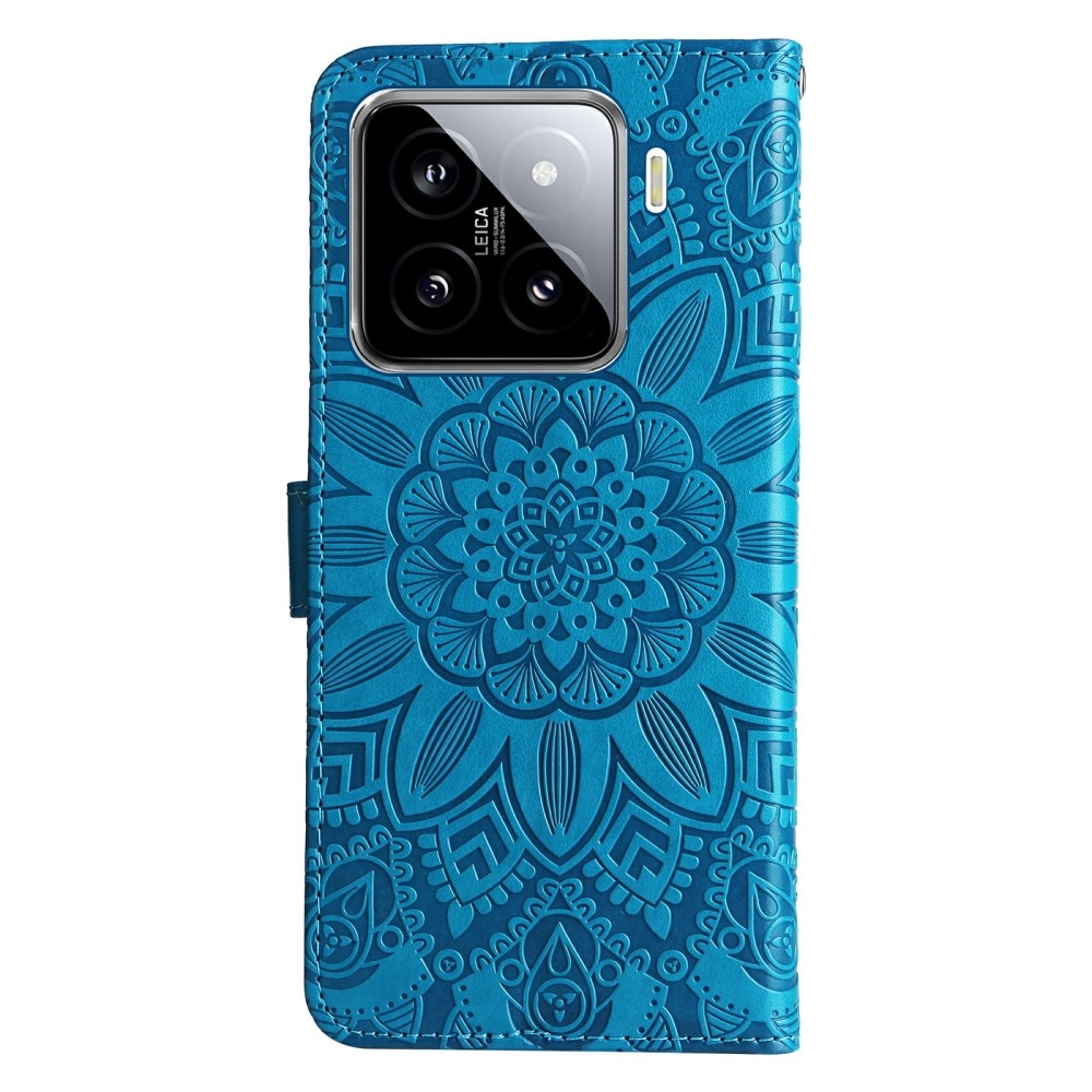 Sunflower knížkové pouzdro na Xiaomi 15 - modré