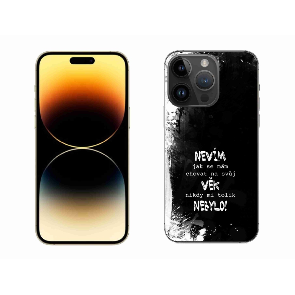 Gelový kryt mmCase na iPhone 14 Pro Max 6.7 - vtipný text 14 černé pozadí