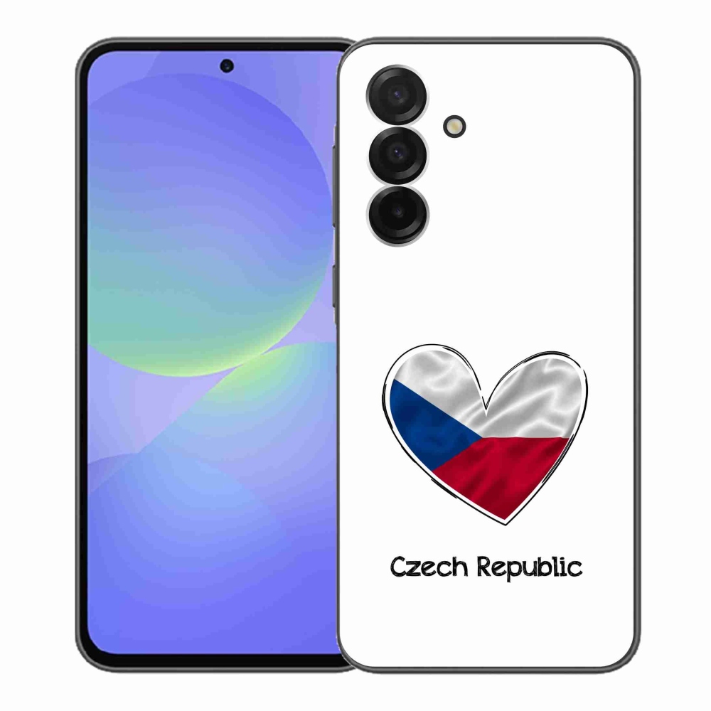 Gelový kryt mmCase na Samsung Galaxy A36 5G - vlajka srdce bílé pozadí