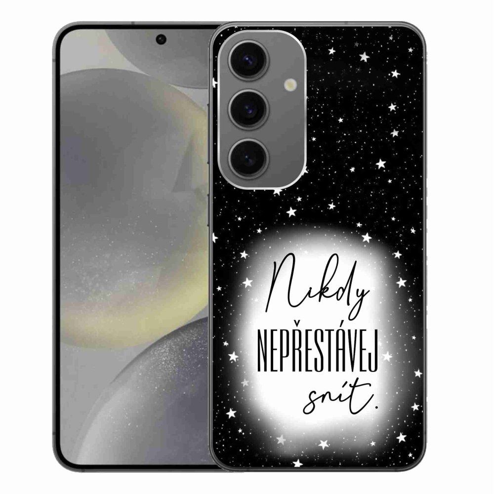 Gelový kryt mmCase na Samsung Galaxy S24+ - citát 1 bíločerné pozadí