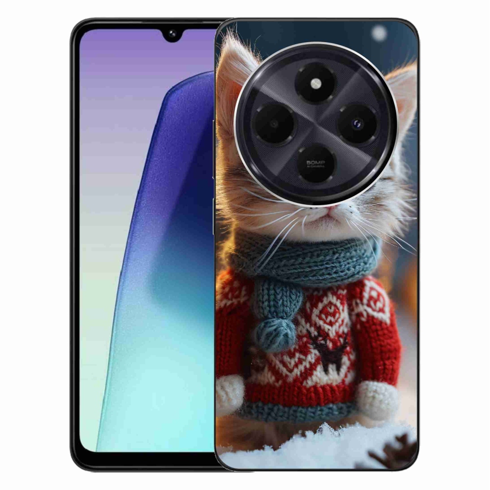 Gelový kryt mmCase na Xiaomi Redmi 14C/Poco C75 - kotě ve svetru