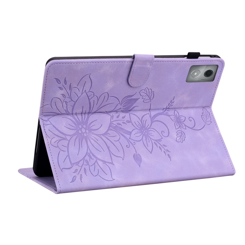 Flowers zavírací pouzdro na Lenovo Tab K11 Plus - fialové