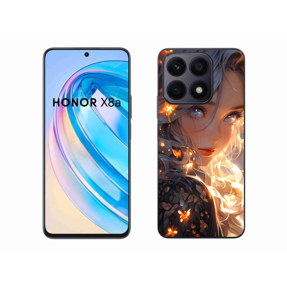 Gelový kryt mmCase na Honor X8a - dívka a motýli