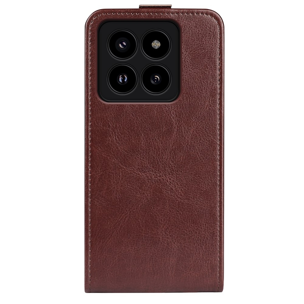 Vertical knížkové pouzdro na Xiaomi 14 Pro - hnědé