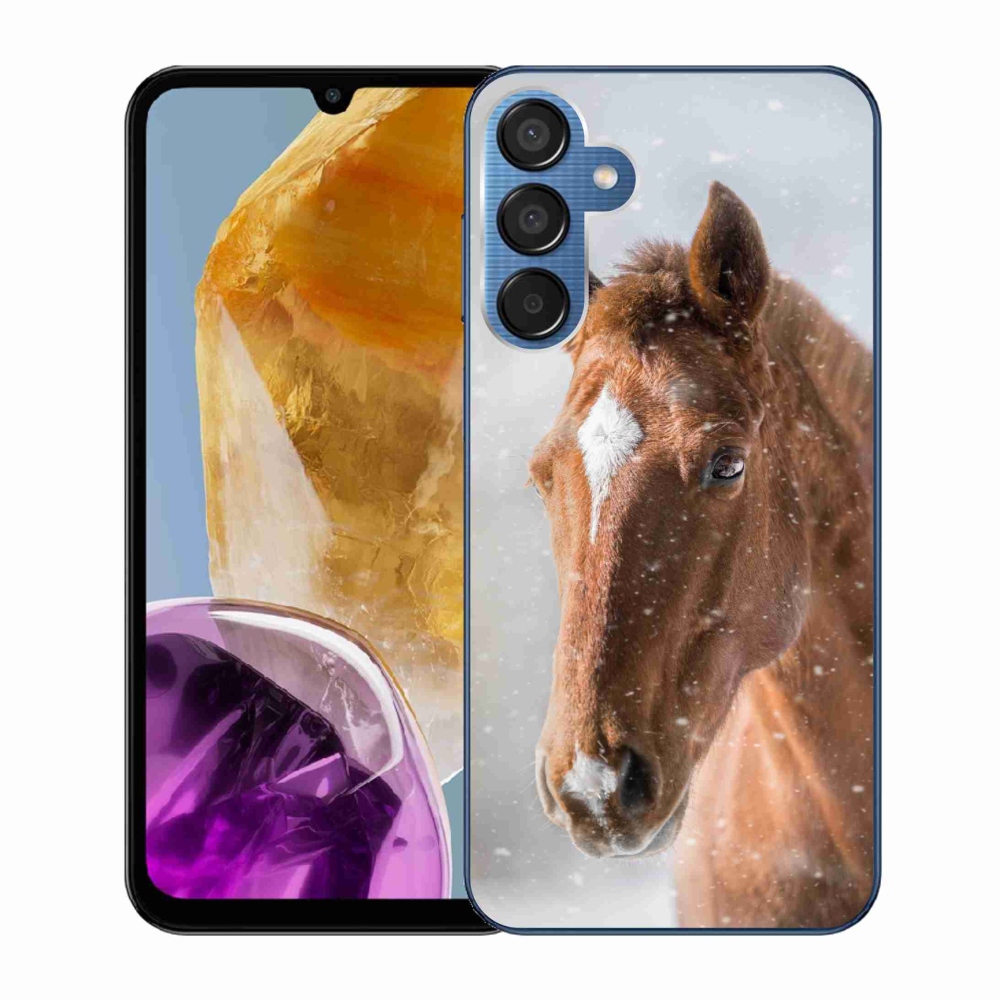 Gelový kryt mmCase na Samsung Galaxy M15 5G - hnědý kůň 2