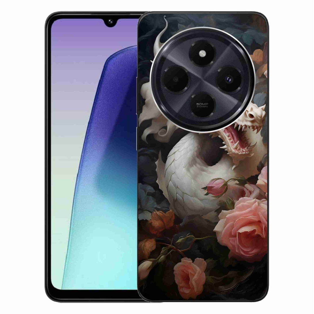 Gelový kryt mmCase na Xiaomi Redmi 14C/Poco C75 - bílý drak