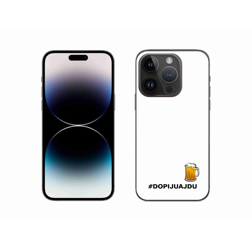 Gelový kryt mmCase na iPhone 14 Pro 6.1 - pivní motiv 1 bílé pozadí