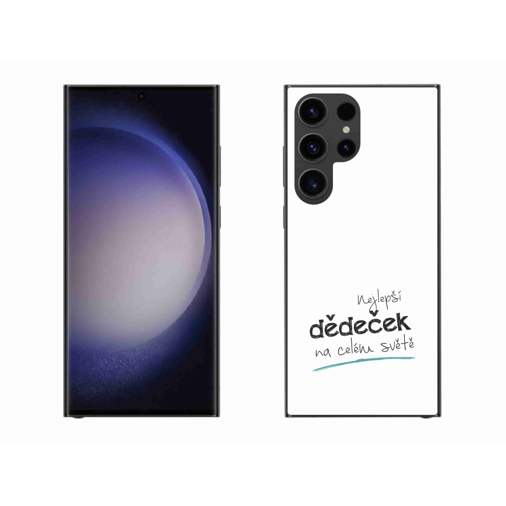 Gelový kryt mmCase na Samsung Galaxy S23 Ultra 5G - nejlepší dědeček 3 bílé pozadí