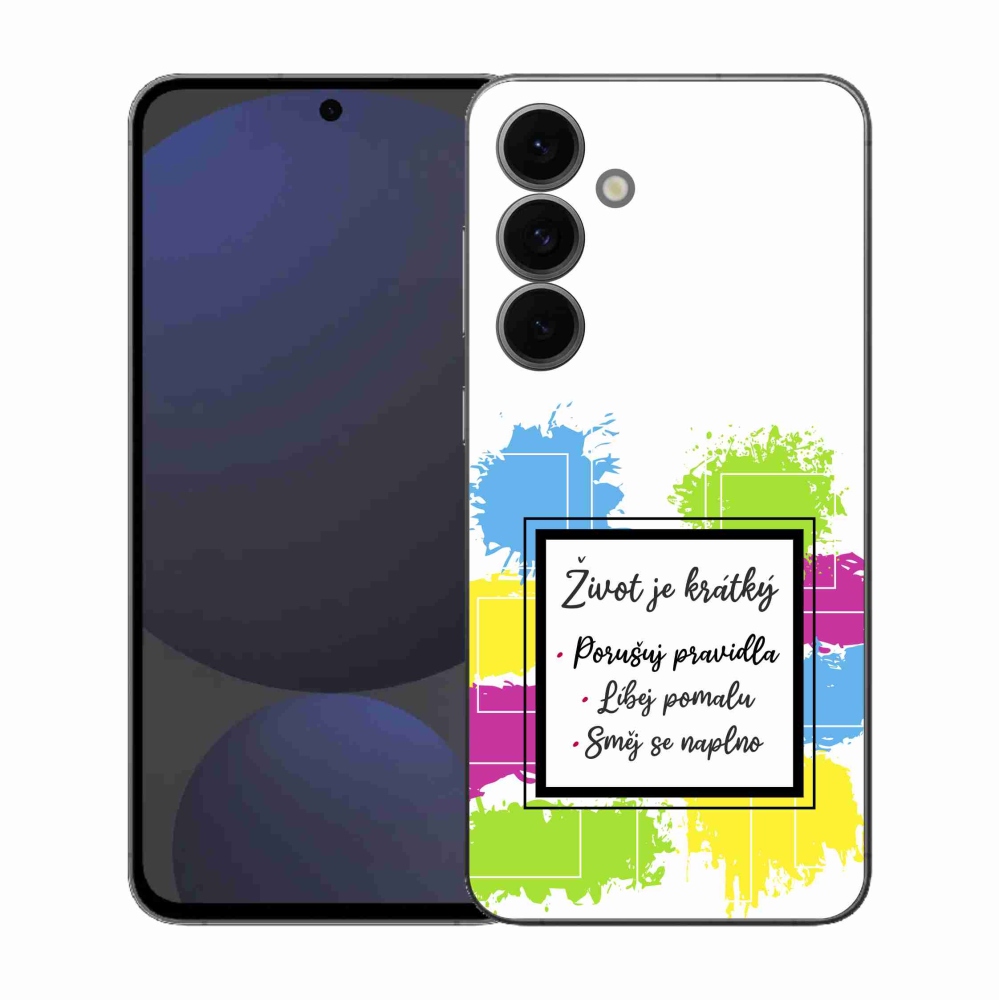Gelový kryt mmCase na Samsung Galaxy S25 FE - citát 5 bílé pozadí