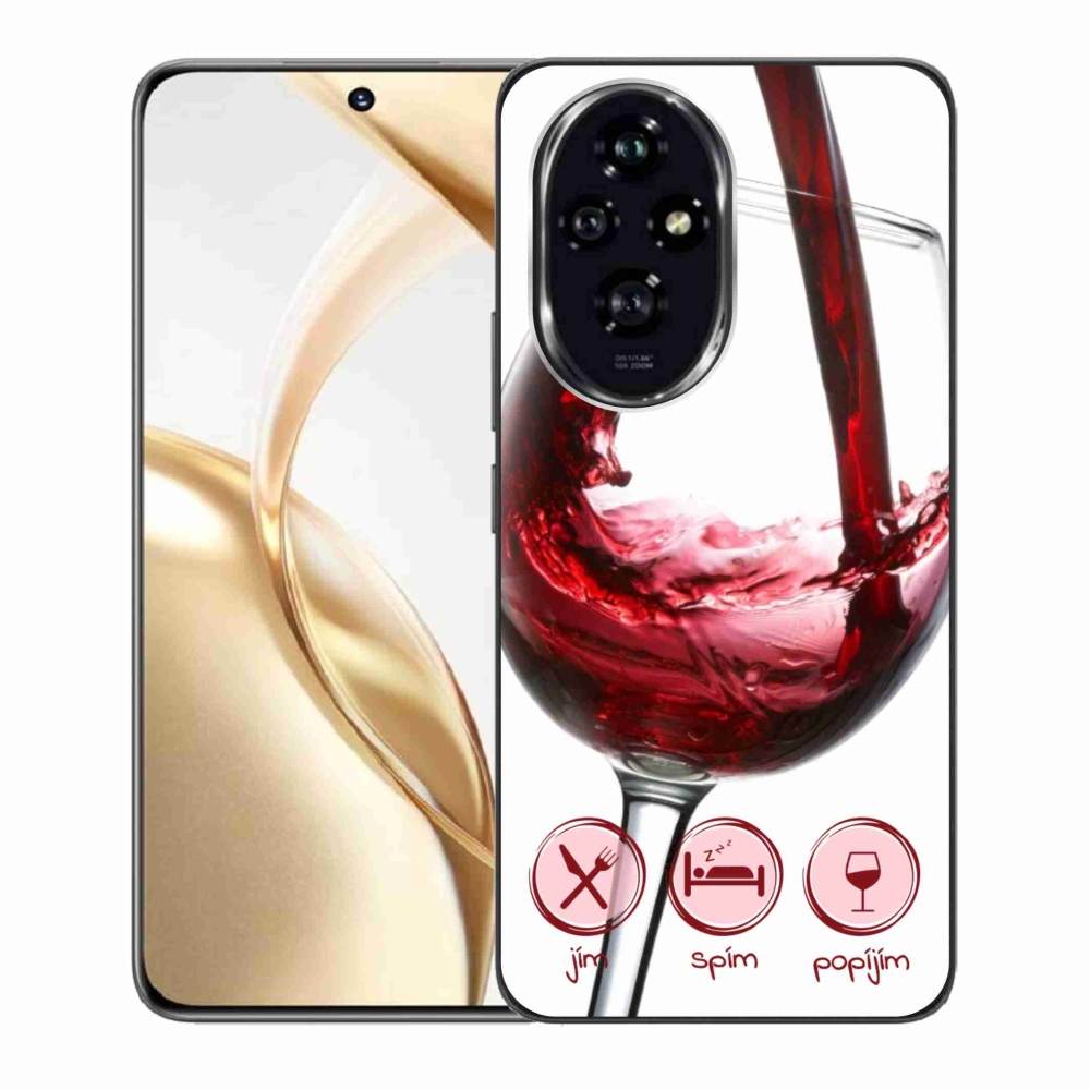 Gelový obal mmCase na Honor 200 5G - sklenička vína červené