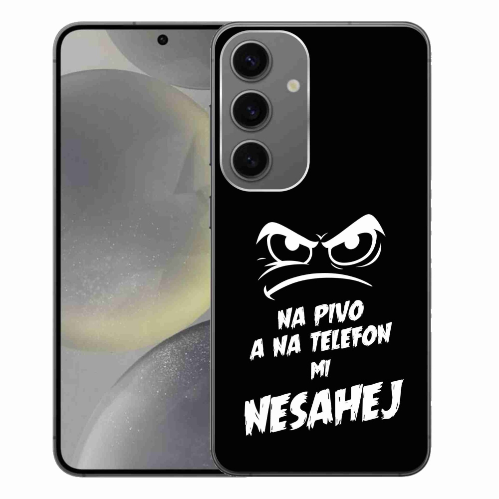 Gelový kryt mmCase na Samsung Galaxy S24+ - pivní motiv 2 černé pozadí