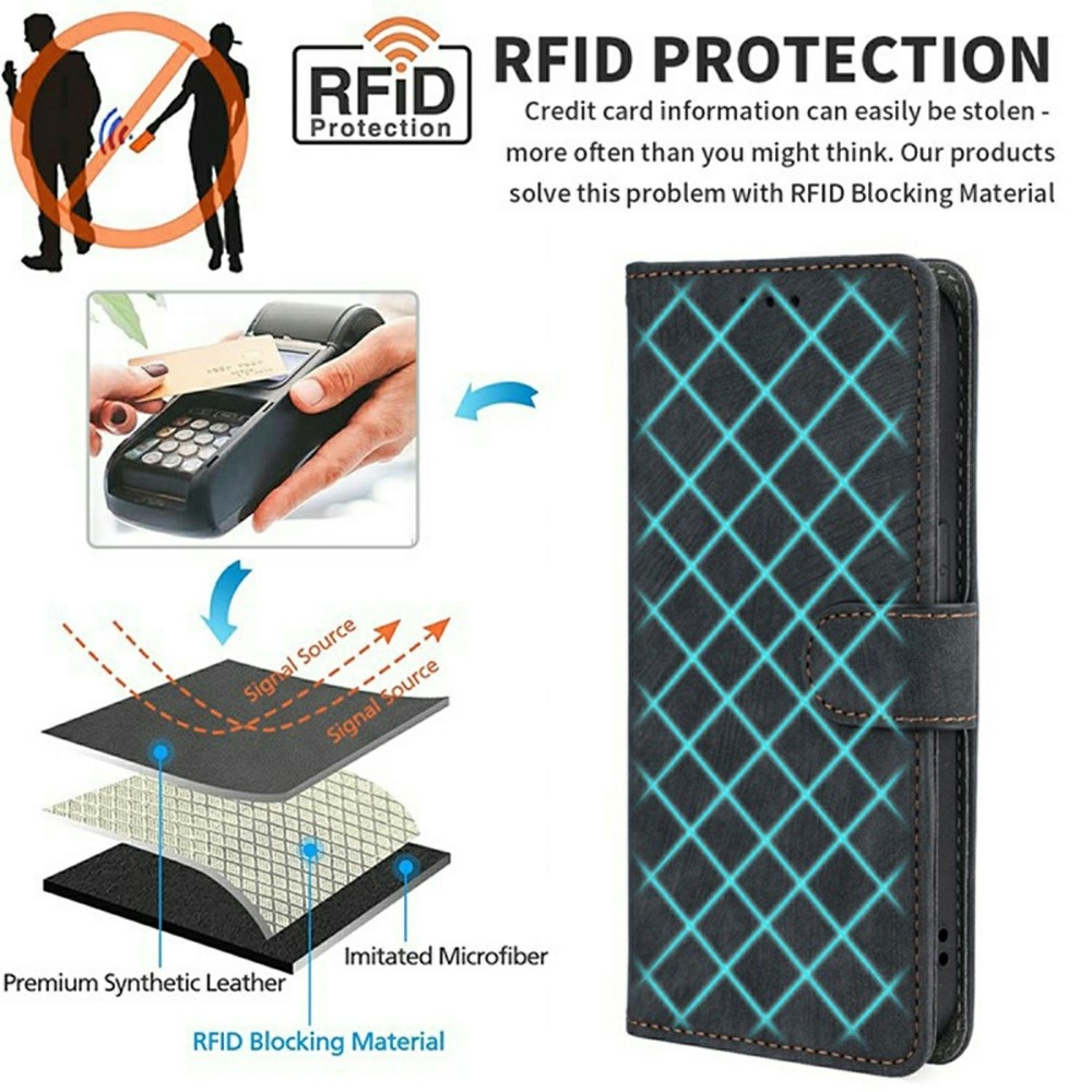 RFID knížkové pouzdro na Xiaomi Redmi A5 (171.7x77.8x8.3mm) - fialové